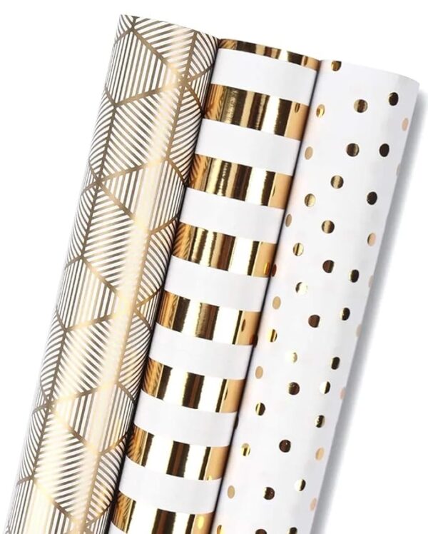 VRB Dec 20pcs Gift Wrapping Paper Sheet/Gift Paper For packing/Gift Papers Sheets/Gift Wrapper/Gift Packing Material Wrapping Paper for Gift Packing Birthday,Anniversary,Diwali,Christmas.(Golden Sheet)