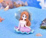 VRB Dec 4 Pcs Miniature Decor Items/Miniature/Miniature Toys for Garden,Toys for Garden/Miniature Garden Accessories for Home Decor,Figurines, Cake Decoration Items (Mermaid with Shell Design 4 Pcs)