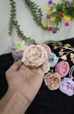 VRB Dec 12 Pcs Artificial Rose Flowers for Decoration,Fake Water Floating Flowers for Pooja Thali, Festival and Events, Home, Table, Badroom, Pooja Room & DIY (12 Pcs - Dahlia Rose)