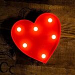 VRB Dec plastic 1 Pcs Led Marquee Alphabet Letters Light Sign For Home/Kitchen Decoratrion Decor Walls Hanging Birthday Party Light And Wall Lamp (Heart, Heart Shape,Red)