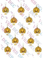 VRB Dec 12psc Lotus Hangings for Decoration/Floral Wall Hangings for Temple Decor Hanging for Home Decor,Diwali Decor,Wedding and All Festival Decor/showpiece for Home Decor (Yellow, 12)