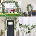 VRB Dec 1pcs Artificial Greenery Ferns Plants Vines Hanging Flowers Needle Wall Hanging For Home Decor Door Wall Balcony Decoration Party Festival Craft (Bamboo Fern Garland)