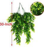 VRB Dec 2pcs Artificial Greenery Ferns Plants Vines Hanging Flowers Needle Wall Hanging For Home Decor Door Wall Balcony Decoration Party Festival Craft (Euclyptus Fern)