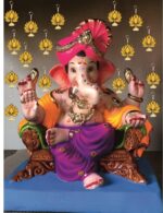 VRB Dec 12psc Lotus Hangings for Decoration/Floral Wall Hangings for Temple Decor Hanging for Home Decor,Diwali Decor,Wedding and All Festival Decor/showpiece for Home Decor (Yellow, 12)