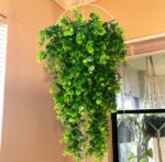 VRB Dec 2pcs Artificial Greenery Ferns Plants Vines Hanging Flowers Needle Wall Hanging For Home Decor Door Wall Balcony Decoration Party Festival Craft (Euclyptus Fern)