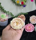 VRB Dec 12 Pcs Artificial Rose Flowers for Decoration,Fake Water Floating Flowers for Pooja Thali, Festival and Events, Home, Table, Badroom, Pooja Room & DIY (12 Pcs - Dahlia Rose)