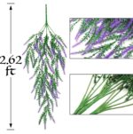 VRB Dec 2pcs Artificial Greenery Ferns Plants Vines Hanging Flowers Needle Wall Hanging For Home Decor Door Wall Balcony Decoration Party Festival Craft (Lavender Fern)