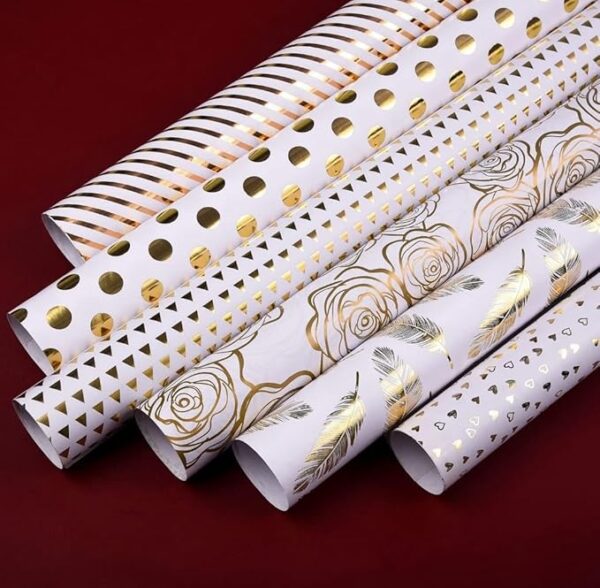 VRB Dec 20pcs Gift Wrapping Paper Sheet/Gift Paper For packing/Gift Papers Sheets/Gift Wrapper/Gift Packing Material Wrapping Paper for Gift Packing Birthday,Anniversary,Diwali,Christmas.(Golden Sheet)