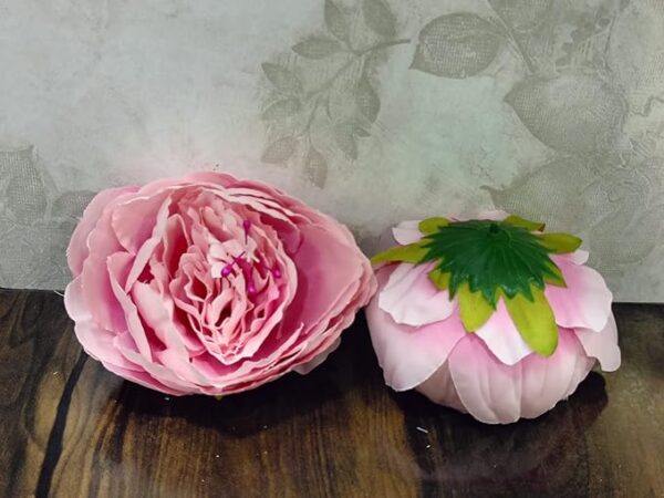 VRB Dec 12 Pcs Artificial Fabric Pheony Rose Fake Flowers Water Floating Flowers,Festival and Events, Home, Table, Bedroom, Pooja Room Decoration Items and DIY (Light Pink (Pack of 12pcs))