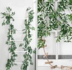 VRB Dec 1pcs Artificial Greenery Ferns Plants Vines Hanging Flowers Needle Wall Hanging For Home Decor Door Wall Balcony Decoration Party Festival Craft (Bamboo Fern Garland)