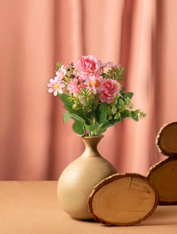 VRB Dec 1 Pcs Artificial Peony Rose Flower Bunch for Home Decor | Faux Flowers for Vases | Decoration Items for Home,Diwali,Chritmas Living Room| Decoration and Craft (Pink Combo)