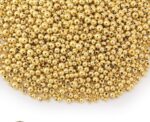 VRB Dec Artificial Pearls Moti Pearls for Jewellery Making - 300Pcs Golden 14MM