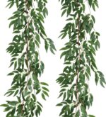 VRB Dec 1pcs Artificial Greenery Ferns Plants Vines Hanging Flowers Needle Wall Hanging For Home Decor Door Wall Balcony Decoration Party Festival Craft (Bamboo Fern Garland)