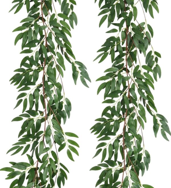 VRB Dec 1pcs Artificial Greenery Ferns Plants Vines Hanging Flowers Needle Wall Hanging For Home Decor Door Wall Balcony Decoration Party Festival Craft (Bamboo Fern Garland)