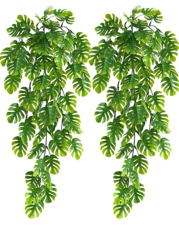 VRB Dec 2pcs Artificial Greenery Ferns Plants Vines Hanging Flowers Needle Wall Hanging For Home Decor Door Wall Balcony Decoration Party Festival Craft (Palm Fern)