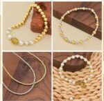 VRB Dec Artificial Pearls Moti Pearls for Jewellery Making - 300Pcs Golden 14MM