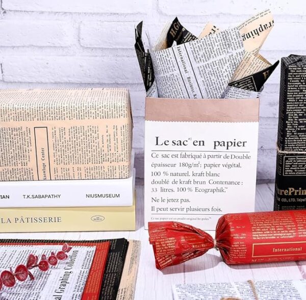 VRB Dec 20pcs Gift Wrapping Paper Sheet/Gift Paper For packing/Gift Papers Sheets/Gift Wrapper/Gift Packing Material Wrapping Paper for Gift Packing Birthday,Anniversary,Diwali,Christmas.(Newspaper Print)