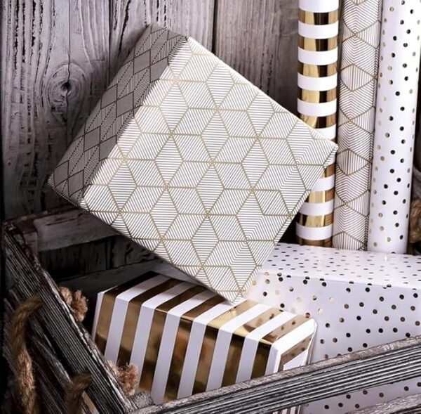VRB Dec 20pcs Gift Wrapping Paper Sheet/Gift Paper For packing/Gift Papers Sheets/Gift Wrapper/Gift Packing Material Wrapping Paper for Gift Packing Birthday,Anniversary,Diwali,Christmas.(Golden Sheet)