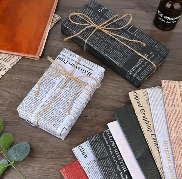 VRB Dec 20pcs Gift Wrapping Paper Sheet/Gift Paper For packing/Gift Papers Sheets/Gift Wrapper/Gift Packing Material Wrapping Paper for Gift Packing Birthday,Anniversary,Diwali,Christmas.(Newspaper Print)