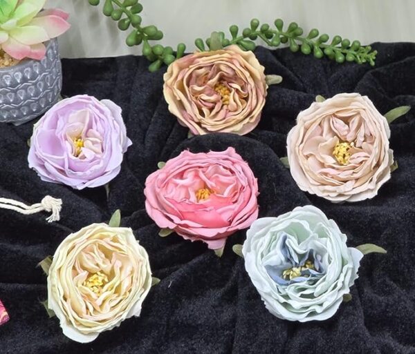 VRB Dec 12 Pcs Artificial Rose Flowers for Decoration,Fake Water Floating Flowers for Pooja Thali, Festival and Events, Home, Table, Badroom, Pooja Room & DIY (12 Pcs - Dahlia Rose)