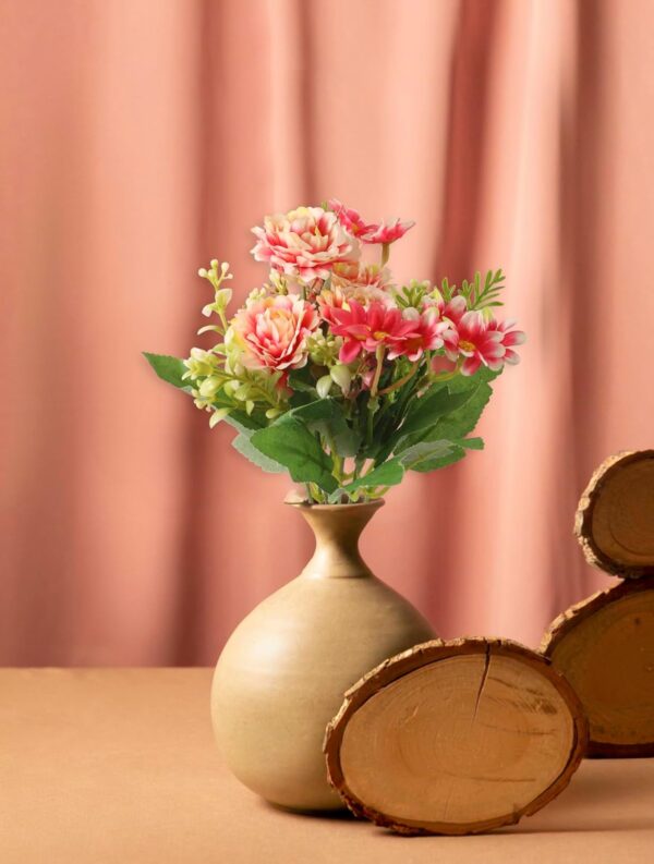 VRB Dec 1 Pcs Artificial Peony Rose Flower Bunch for Home Decor | Faux Flowers for Vases | Decoration Items for Home,Diwali,Chritmas Living Room| Decoration and Craft (Red)
