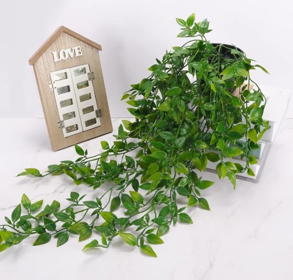 VRB Dec 2pcs Artificial Greenery Ferns Plants Vines Hanging Flowers Needle Wall Hanging For Home Decor Door Wall Balcony Decoration Party Festival Craft (Fern Hanging With Pot)