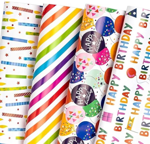 VRB Dec 20pcs Gift Wrapping Paper Sheet/Gift Paper For packing/Gift Papers Sheets/Gift Wrapper/Gift Packing Material Wrapping Paper for Gift Packing Birthday,Anniversary,Diwali,Christmas.(Happy Birthday Sheet)