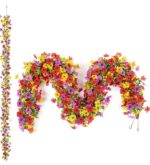VRB Dec 1 Pcs Artificial Flowers Vine Silk Daisy Garland Fake Ivy,(6 ft Long) Wedding Decorations Diwali/Ganpati/Christmas Decorations Fake Daisy Floral Vine Silk Hanging Flower for Home.