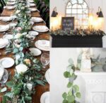 VRB Dec 1pcs Artificial Greenery Ferns Plants Vines Hanging Flowers Needle Wall Hanging For Home Decor Door Wall Balcony Decoration Party Festival Craft (Heavy Euclyptus Ladi Garland)