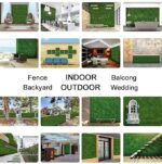 VRB Dec 12 pcs Artificial Grass Vertical Wall Small Leaves Tiles | Vertical Garden Wall Tiles (40 X 60 cm) (Pack of 12), Green