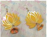 VRB Dec 12psc Lotus Hangings for Decoration/Floral Wall Hangings for Temple Decor Hanging for Home Decor,Diwali Decor,Wedding and All Festival Decor/showpiece for Home Decor (Yellow, 12)