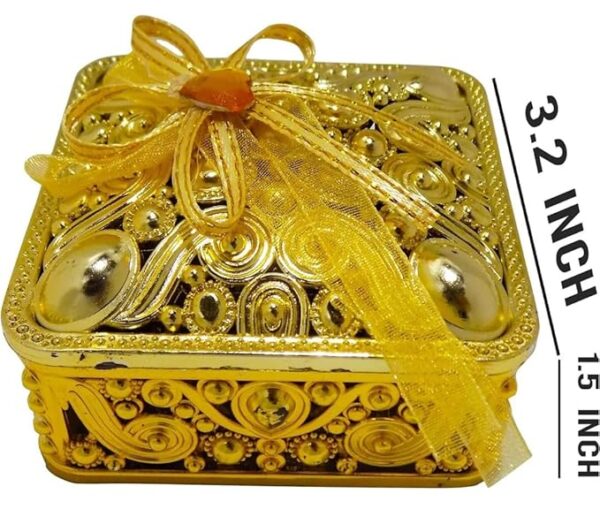 VRB Dec 12pcs chocolate box Plastic Wedding organisers storage box Candy jars/Storage Boxes Gift Boxes for Wedding Baby Shower Christmas Birthday Party Dry Fruits (Pack of 12 Pcs, Square Ribbon Big)
