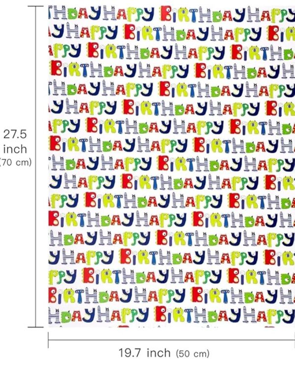 VRB Dec 20pcs Gift Wrapping Paper Sheet/Gift Paper For packing/Gift Papers Sheets/Gift Wrapper/Gift Packing Material Wrapping Paper for Gift Packing Birthday,Anniversary,Diwali,Christmas.(Happy Birthday Sheet)
