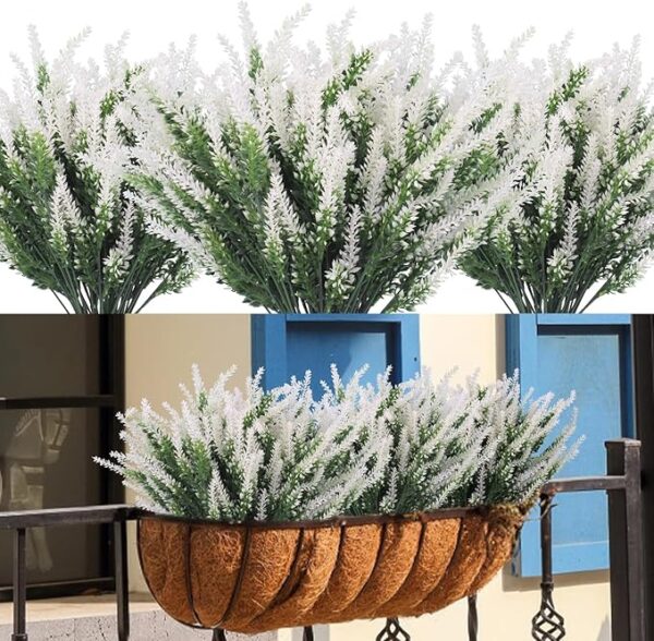 VRB Dec 12 Pcs Artificial Lavender Flowers for Decoration/Flowers for Decorations/Artificial Flowers for Vase/Flower Bouquet/Flowers for Home Decor,Diwali,Christmas,etc.