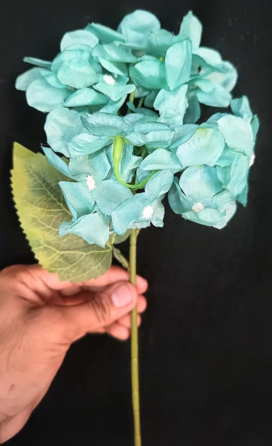 VRB Dec 1Pcs Artificial Hydrangea Flower Stick/Artificial Flowers for Decoration/Home Decor, Office, Bedroom, Balcony, Diwali,Christmas Decorations,Living Room, Deepawali Decoration