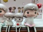 VRB Dec 4 pcs Hanging Legs Showpiece Cute Boy & Girl,Toy Cute Couple Figurines/Leg Hanging Dolls for Home Decor/Decorative Items for Home Decor,Valentine Gift for Girlfriend,Boyfriend (Model - 06)