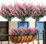 VRB Dec 12 Pcs Artificial Lavender Flowers for Decoration/Flowers for Decorations/Artificial Flowers for Vase/Flower Bouquet/Flowers for Home Decor,Diwali,Christmas,etc.