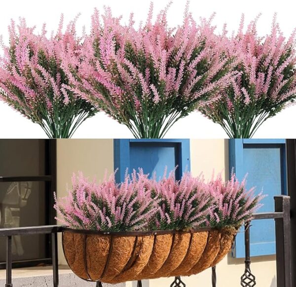 VRB Dec 12 Pcs Artificial Lavender Flowers for Decoration/Flowers for Decorations/Artificial Flowers for Vase/Flower Bouquet/Flowers for Home Decor,Diwali,Christmas,etc.