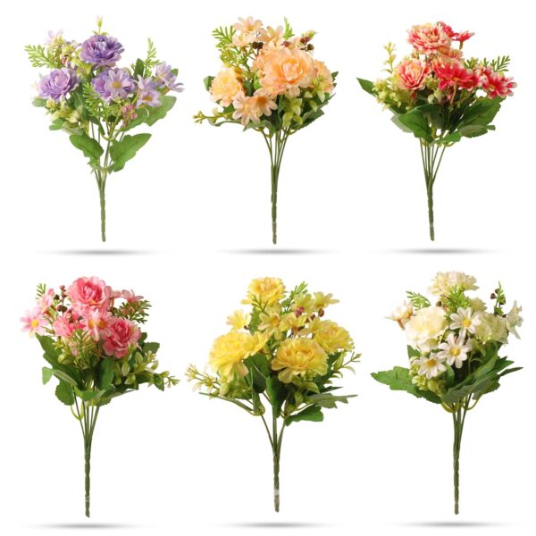 VRB Dec 1 Pcs Artificial Peony Rose Flower Bunch for Home Decor | Faux Flowers for Vases | Decoration Items for Home,Diwali,Chritmas Living Room| Decoration and Craft (Sky Blue)