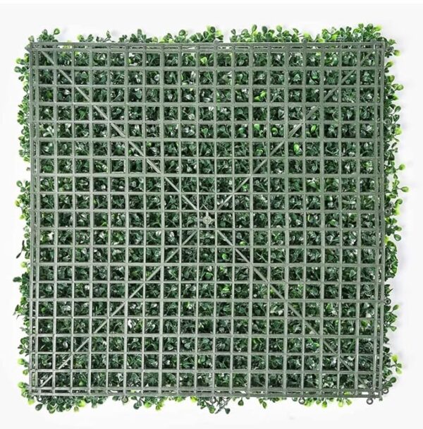 VRB Dec 12 pcs Artificial Grass Vertical Wall Small Leaves Tiles | Vertical Garden Wall Tiles (40 X 60 cm) (Pack of 12), Green