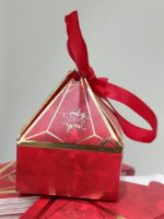 VRB Dec 50 pcs Small Diamond Gift Boxes for Packaging/Gift Boxes for Gifting,hamper boxes for gift empty,gift hamper box for gifting,return Gifting,Chocolates, Dry Fruits, Wedding & Pooja Gifts. (50 Pcs Red With Ribbon)