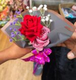 VRB Dec 1 Pcs Artificial Flowers Bunch Bouquet Gift,Crochet Flowers,Artificial Flowers Bunch for Surprise,Birthday Gift,Anniversary Gifting,Wedding,Home Decor, Bedroom Decoration Items (Design 1)