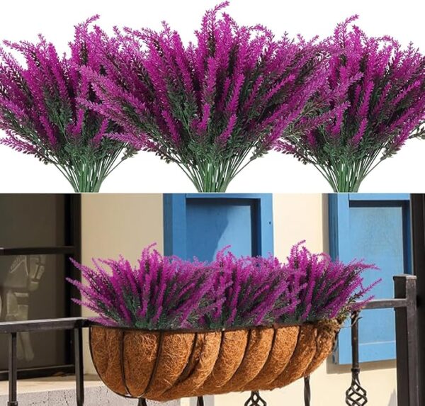 VRB Dec 12 Pcs Artificial Lavender Flowers for Decoration/Flowers for Decorations/Artificial Flowers for Vase/Flower Bouquet/Flowers for Home Decor,Diwali,Christmas,etc.