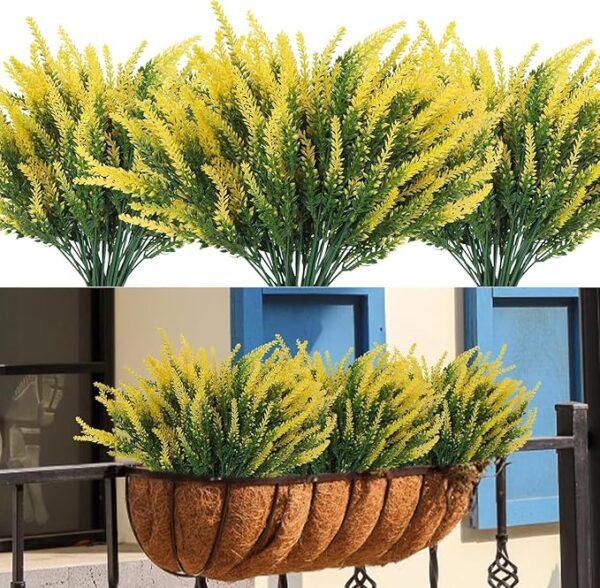 VRB Dec 12 Pcs Artificial Lavender Flowers for Decoration/Flowers for Decorations/Artificial Flowers for Vase/Flower Bouquet/Flowers for Home Decor,Diwali,Christmas,etc.