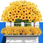 VRB Dec 4pcs Artificial Sunflowers Flowers Bunch for Decoration,Flowers for vase,Artificial Sunflower Flowers,Fake Bunch Decorative Items for Home,Diwali,Bedroom,Room. (4Pcs Sunflower Bunch)