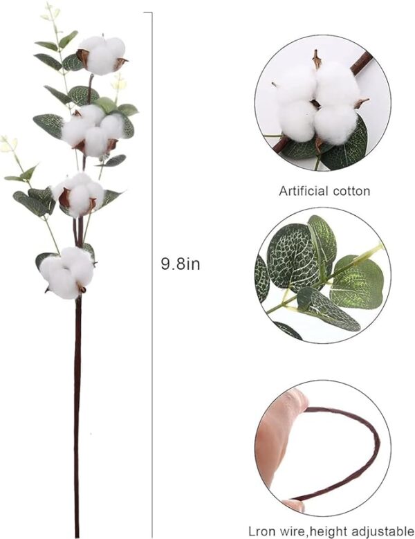 VRB Dec Pack of 3 Artificial Hibiscus Glabra Fake Plant Flowers for Home, Room,Office | Flowers for Vases | Decoration Items for Living Room (Without Pot) (Artificial Cotton Stems)