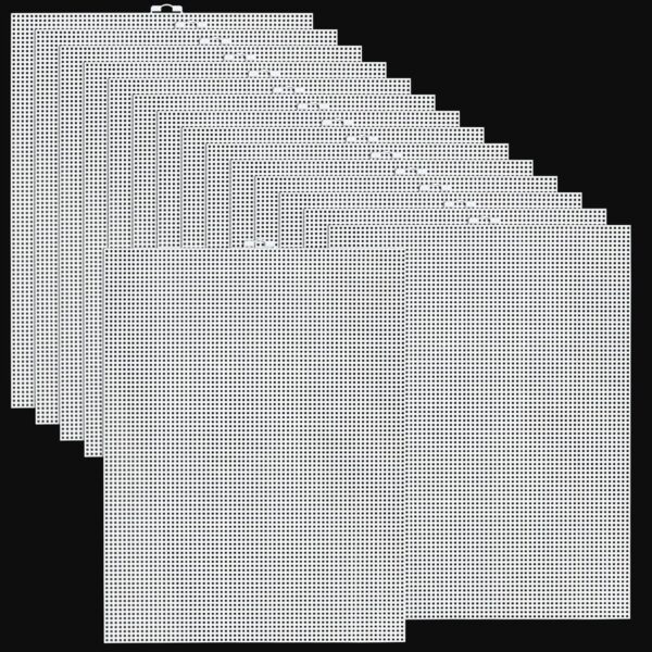 VRB Dec 25 pcs Cross Stitch Cloth/Bag Making Materials,Canvas Sheet for Craft, Sewing/Embroidery Projects and DIY,Plastic Canvas Sheet for Decoration. (25 Pcs Cross Stitch Cloth)