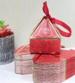 VRB Dec 50 pcs Small Diamond Gift Boxes for Packaging/Gift Boxes for Gifting,hamper boxes for gift empty,gift hamper box for gifting,return Gifting,Chocolates, Dry Fruits, Wedding & Pooja Gifts. (50 Pcs Red With Ribbon)