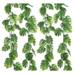 VRB Dec 2pcs Artificial Greenery Ferns Plants Vines Hanging Flowers Needle Wall Hanging For Home Decor Door Wall Balcony Decoration Party Festival Craft (Palm Fern Ladi Garland)