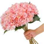 VRB Dec 1Pcs Artificial Hydrangea Flower Stick/Artificial Flowers for Decoration/Home Decor, Office, Bedroom, Balcony, Diwali,Christmas Decorations,Living Room, Deepawali Decoration